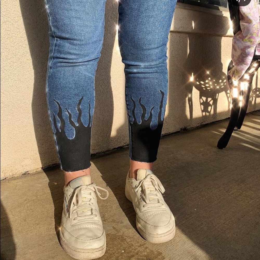 High waisted black fire jeans 🔥